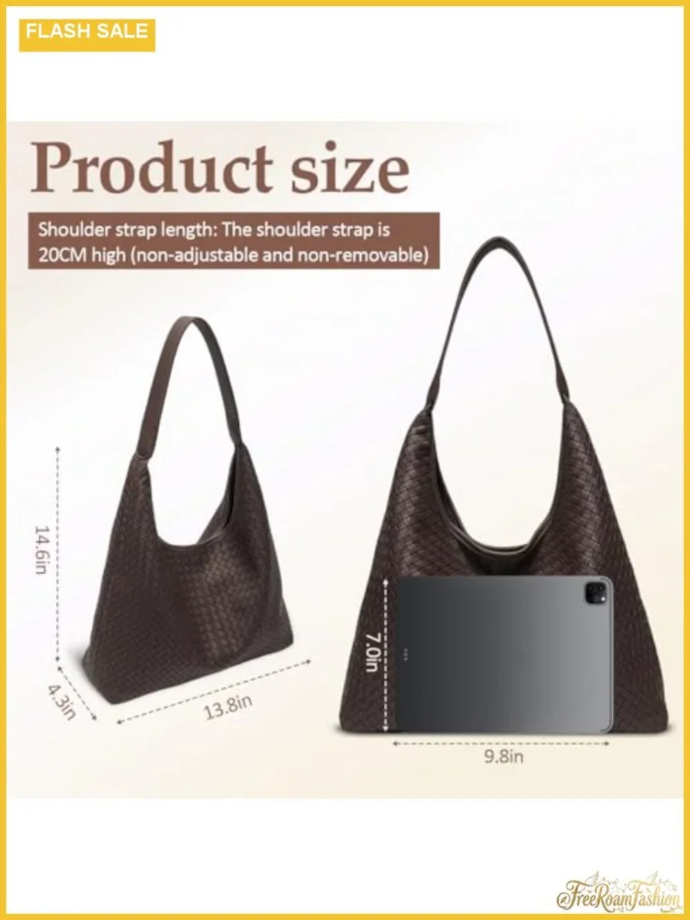 Woven Textured Vegan Leather Hobo Tote Bag Large Slouchy Purse for Women